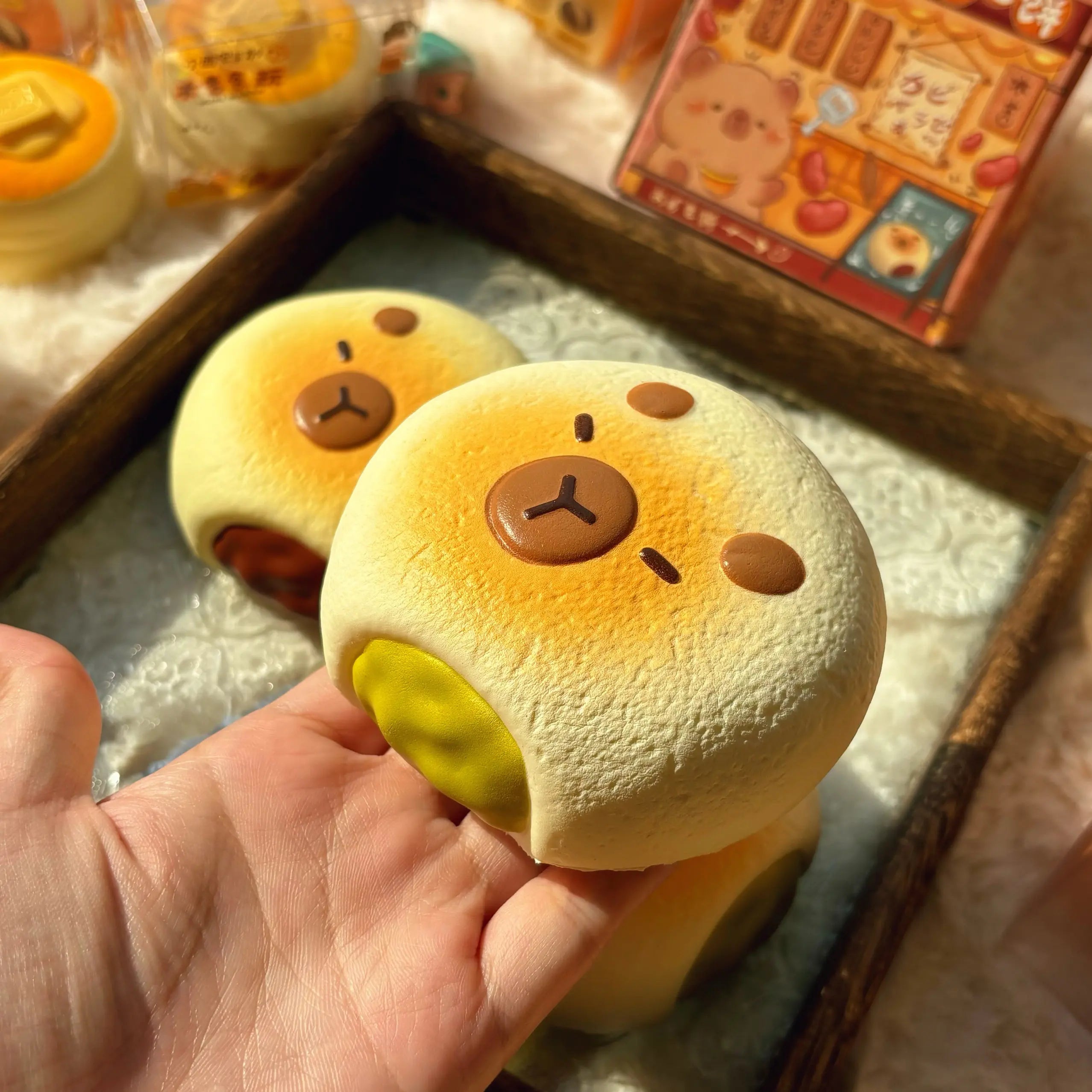 Original New Capybara Bread Squishy Toy Blind Box Slow Rising Soft Squeeze Stress Relief Fidget Toy Cute Healing Sensory Gift