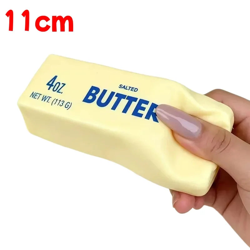 Butter Stick Squishy Stress Ball Fidget Toy Crunchy Squeeze round Blocks Anti Stress ASMR Hand Relaxation Gift for Stress Reli