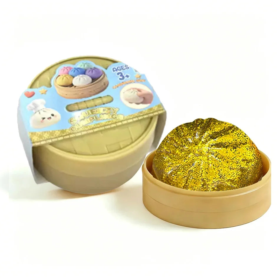 In Stock Glitter Dumpling Glitter Dumpling Squishy with Box Dumplings Sensory Squeeze Toy for Stress Relief