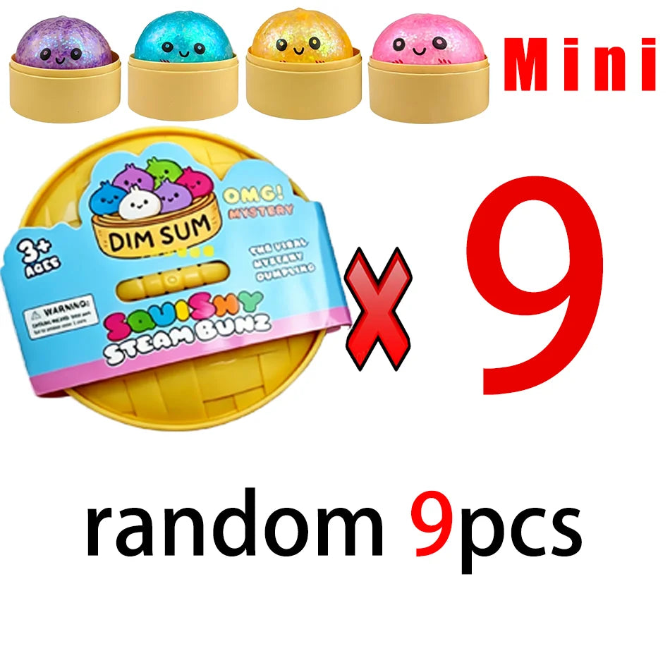 Mini 1-24pcs Glitter Dumpling Glitter Dumpling Squishy with Box Dumplings Sensory Squeeze Toy for Stress Relief