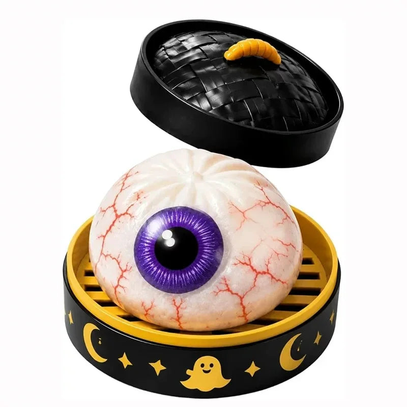 Cartoon Ghost Series Stress Relieving Toy Ghost Bun Soft, Slow, Elastic Squid Toy Clip Steamer Steamed Bun Squeezing Toy Gift
