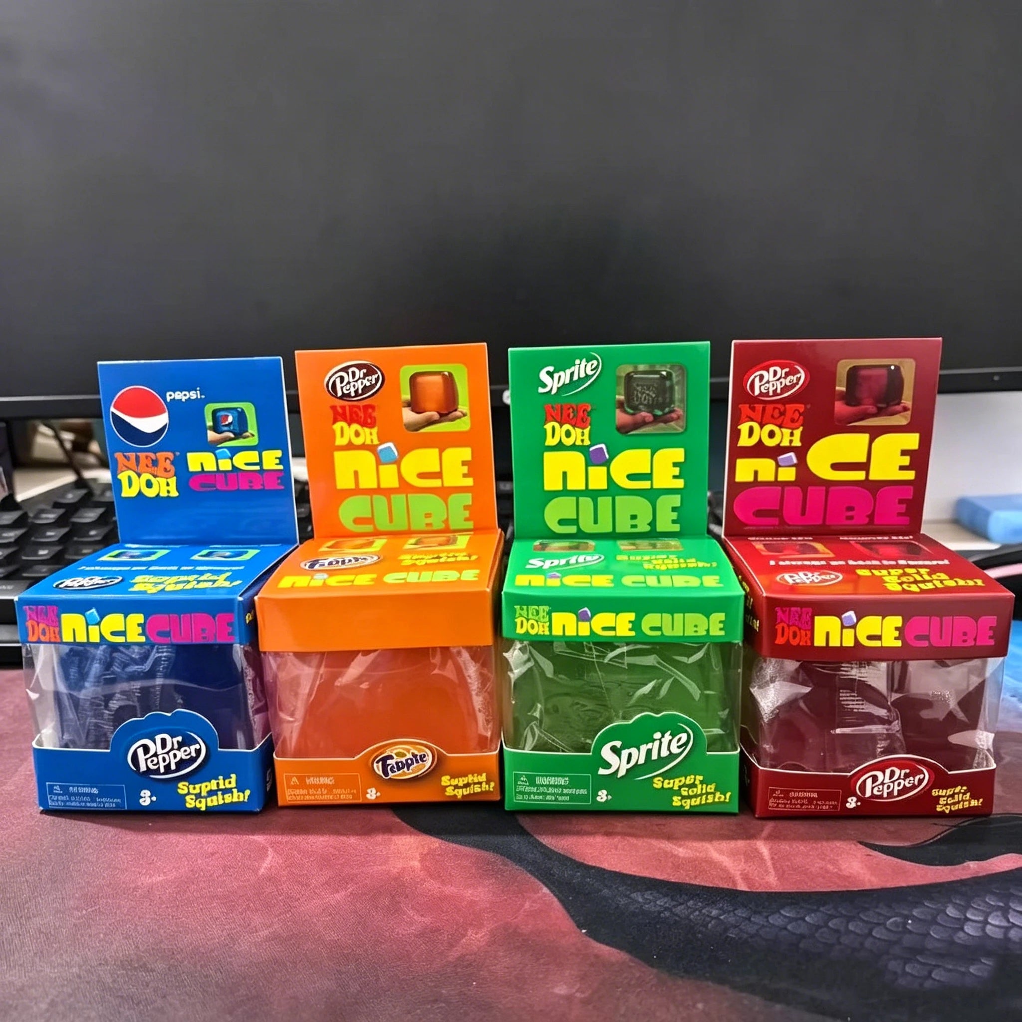 Schylling NeeDoh Ice Cream Cone & Nice Cube Squeeze Fidget Toy Surprise Stress Relief Desktop Ornament Party Gift