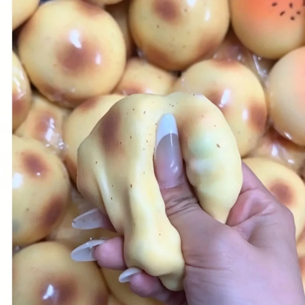 Fried Potato Shaped Squishy Toy Crispy Sound Stress-Relief Toy Slow Rising Stress Relief Squeeze Ball For  Adults Gift