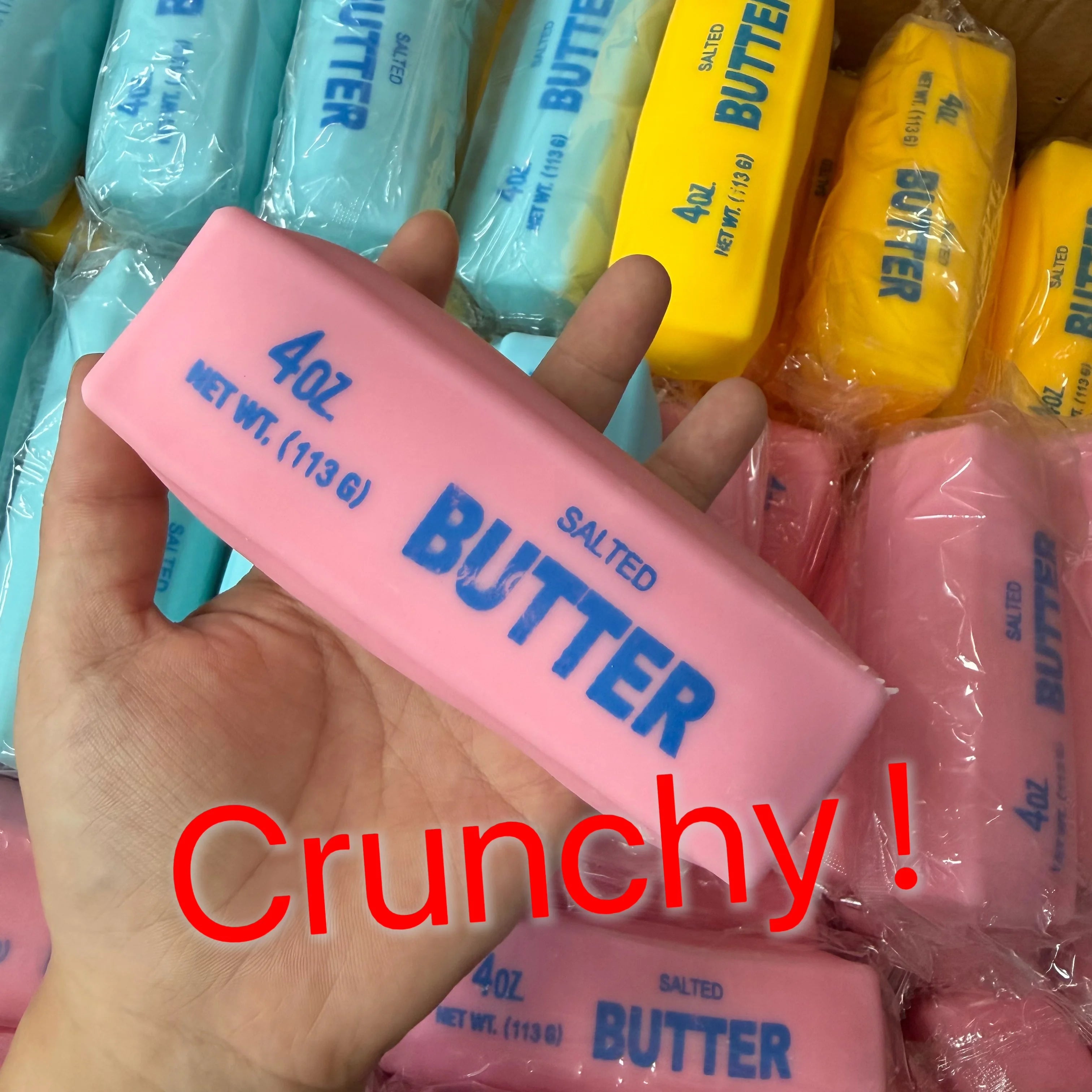 Realistic Butter Stick Squishy Toy Viral Crunchy Squeeze Toy Soft Stress Relief Fidget Sensory Toy Fun Desk Decoration Gift