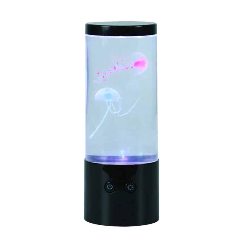 Round USB Jellyfish Lamp LED Color Changing Aquarium Light - Silent Night Light Ambient Home Decor Mood Lamp for Bedroom - photo 2