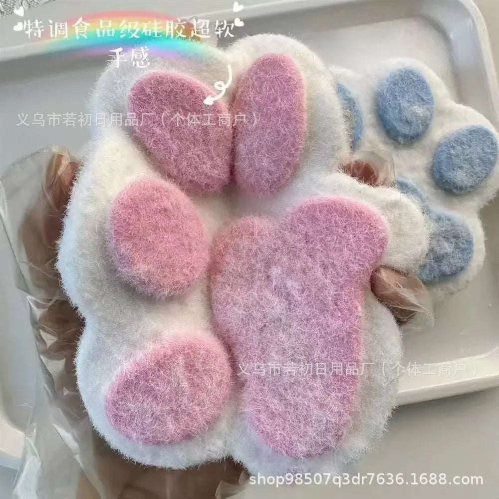 Large Silicone Cat Paw Squeeze Toy Stress Relief Decompression Funny High Appearance Mud Feeling Soft Bulk Wholesale