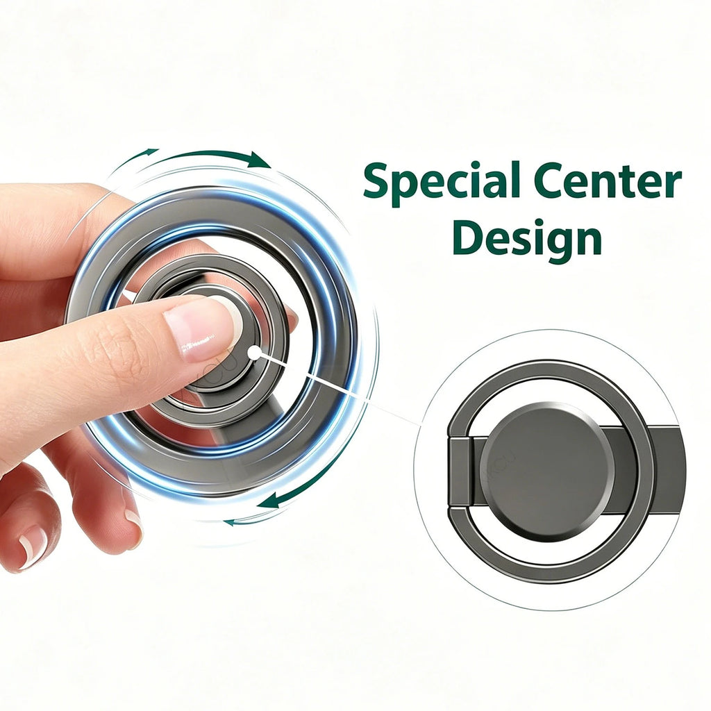 2 in 1 Fidget Spinner Finger Ring Magnetic Phone Holder Stand For Magsafe iPhone 17 16 Pro Max 15 14 13 12 Cellphone Mount