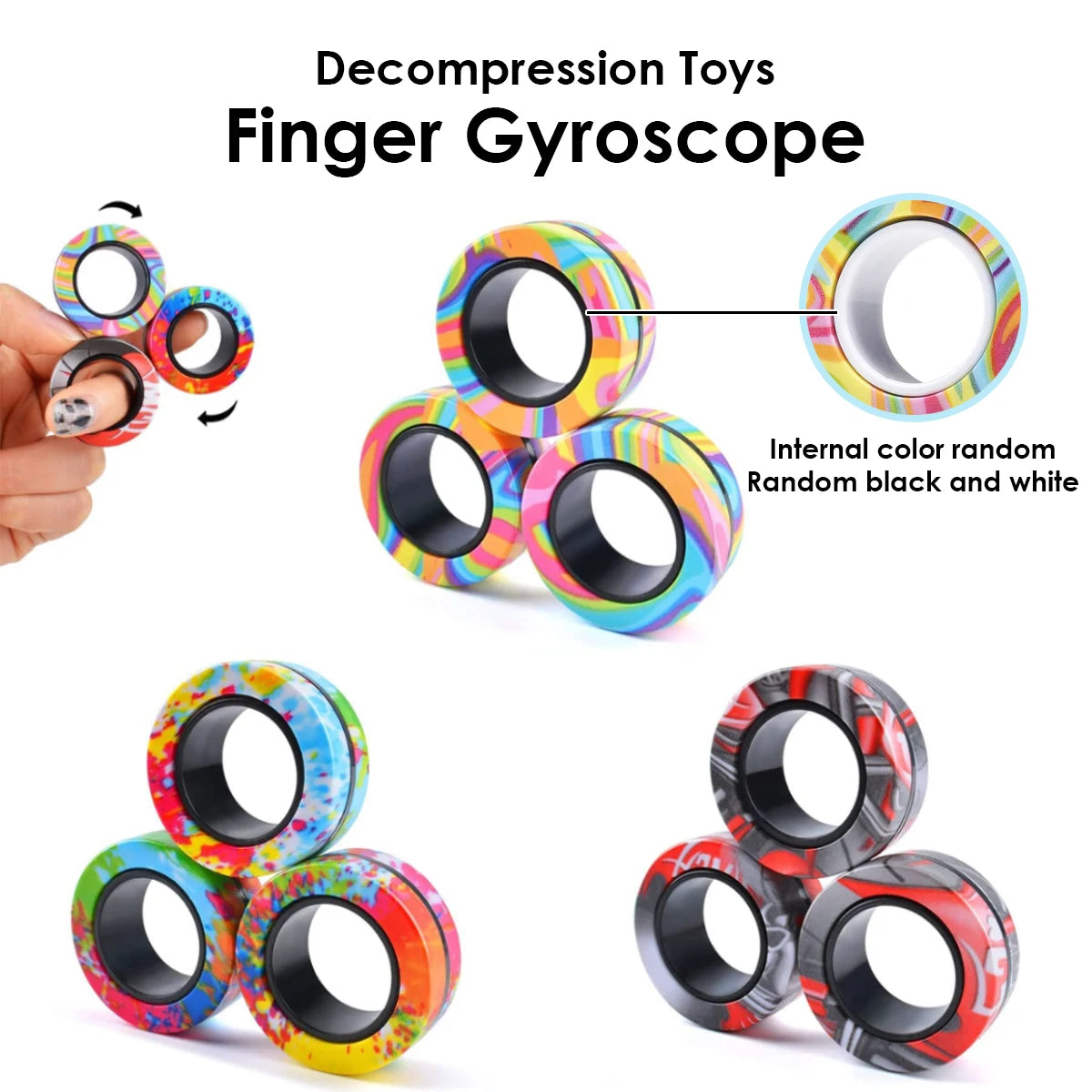 Magnetic Rings Fidget Toy Set (3-Pack)