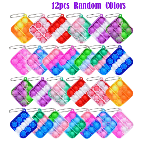 12-Pack Pop Bubble Keychain Fidget Toys – Office Desk Set - photo 2