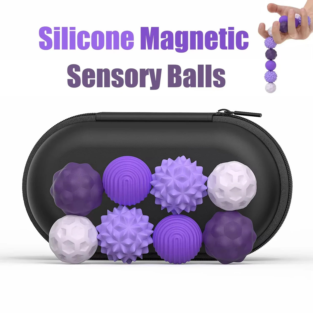 Magnetic Silicone Worry Balls – Autism Calming Fidget Toy - photo 4