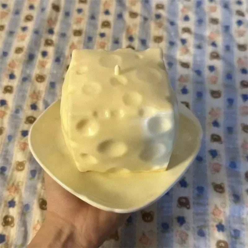 Handmade Ball Crunchy Cheese Cube Stress Ball Big Cheese Shapeable Squeeze Ball Non-Bounce Fidget Toy ASMR Sensory Anti-Stress