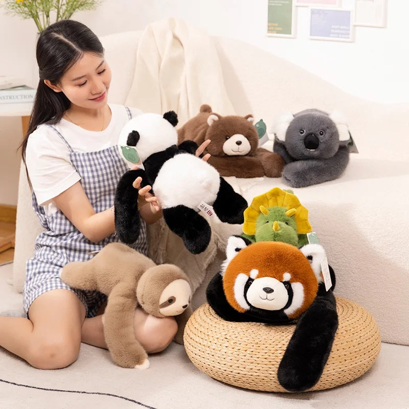30-65cm Kawaii High Quality Forest Animal Plush Doll Pillow Soft Long-arm Raccoon Dinosaur Sloth Panda Koala Plush Toy Home Decor - photo 4