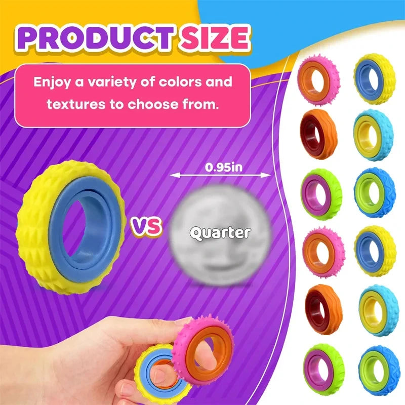 Rotating Fidget Ring Sensory Finger Spinner Anti-Anxiety Stress Relief Toys for Adults ADHD Autism Quiet Classroom Prizes Gifts - photo 2