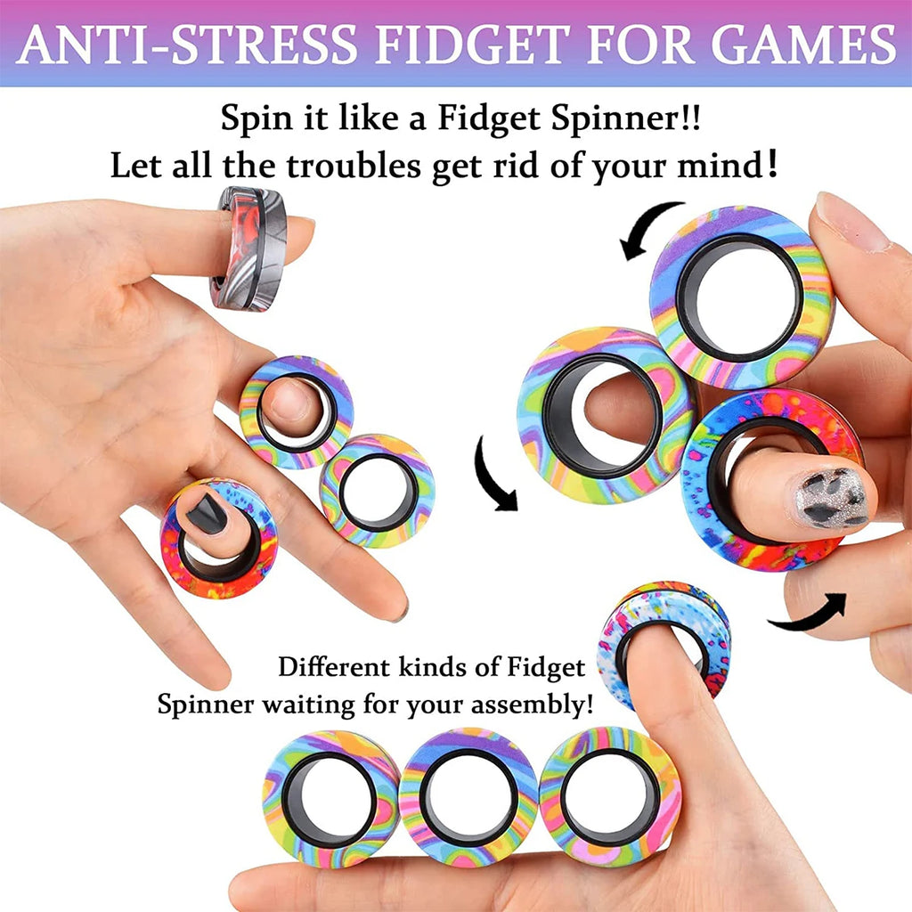 Magnetic Rings Fidget Toy Set (3-Pack)