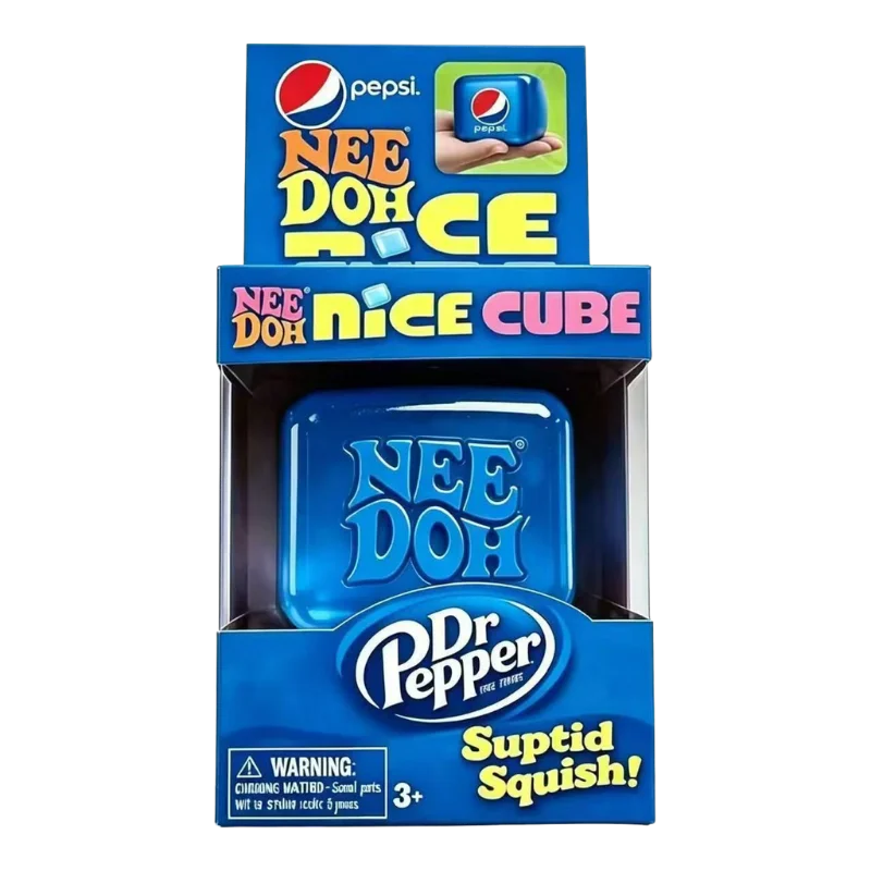 Schylling Dr Pepper & Needoh Nice Cube Blind Box Squishy Stress Squeeze Fidget Cube for Kids & Adults Anxiety Relief Sensory Toy