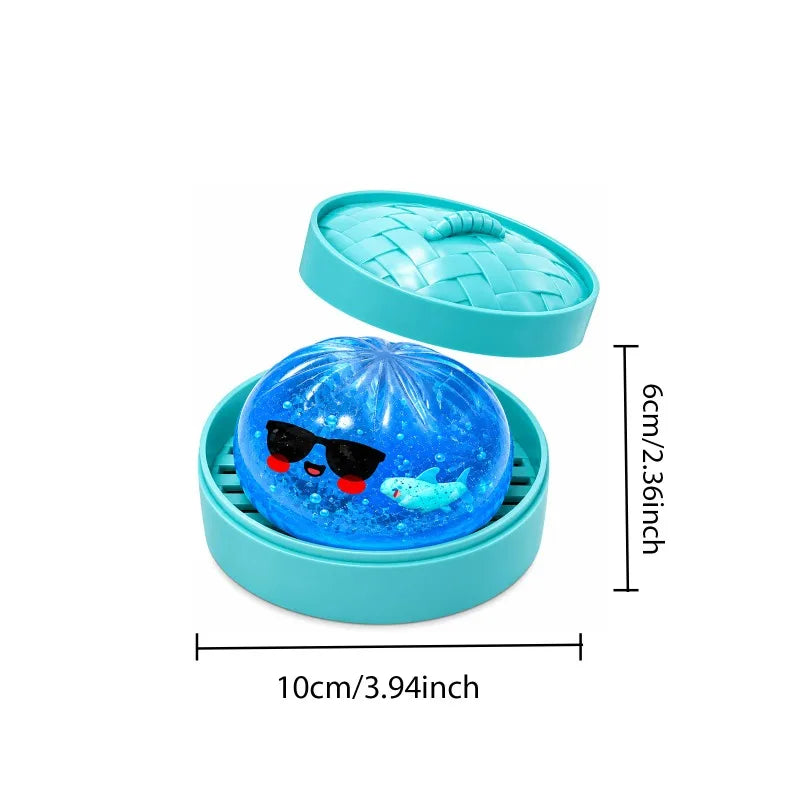 Hot New Shark Dumplings Squishy Toy Soft Slow Resilience Squishy Toy Fidget with Steamer Steamed Stuffed Bun Squishy Pinch