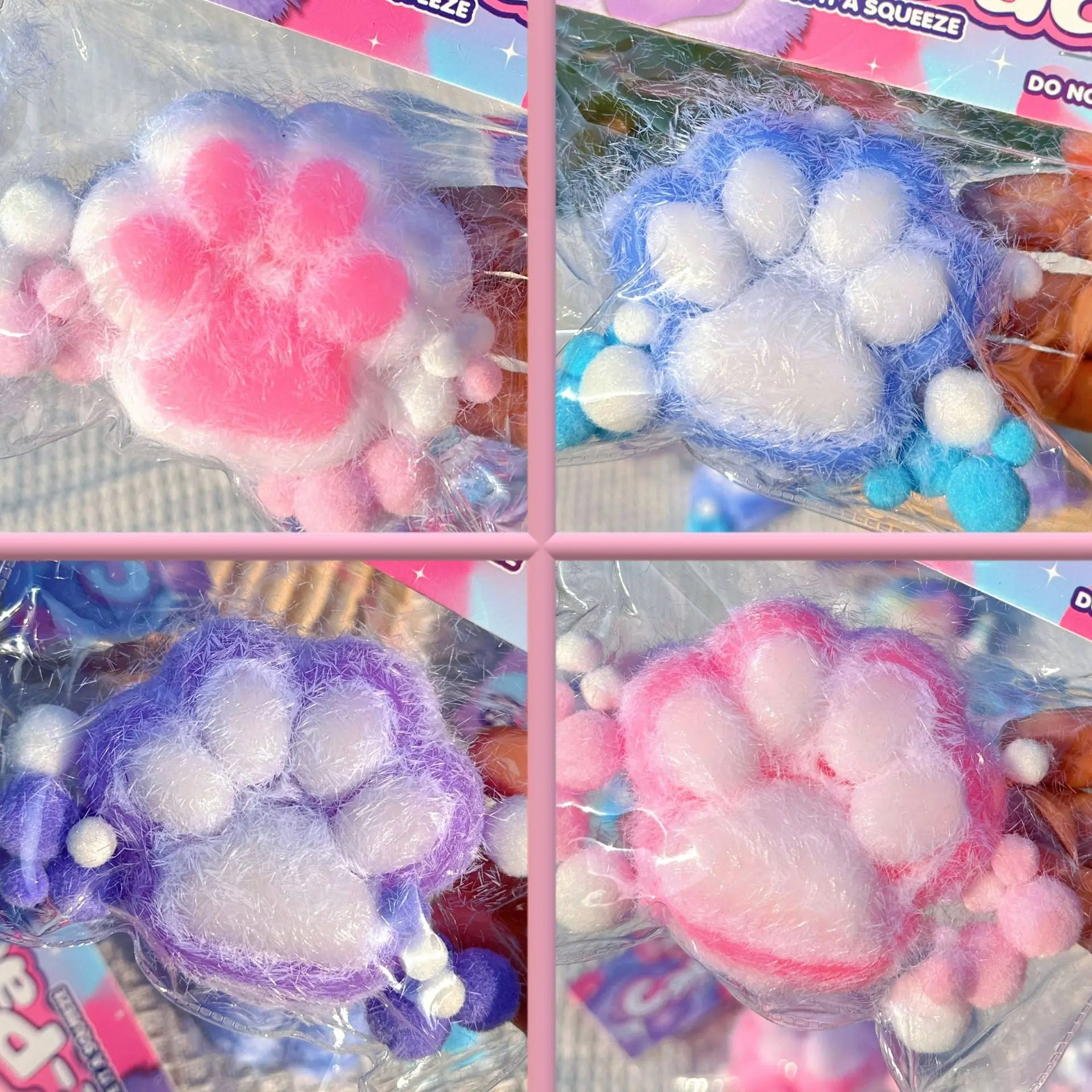 Colorful Plush Soft Kittens Antistress Foot Paws Squishy Tapa Foot Kids Girls Toys Adult Sensory Toys Taba Squishу Fidget Toys