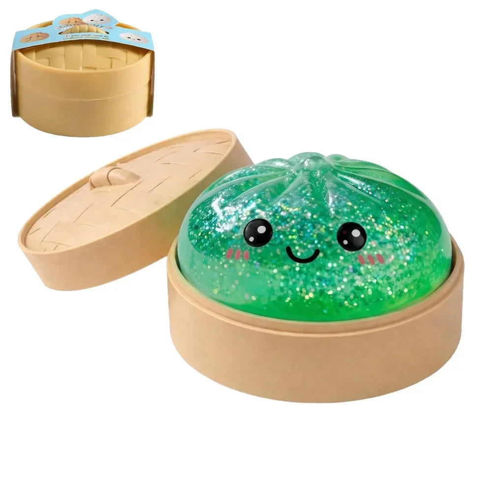 Cartoon Ghost Series Stress Relieving Toy Ghost Bun Soft, Slow, Elastic Squid Toy Clip Steamer Steamed Bun Squeezing Toy Gift