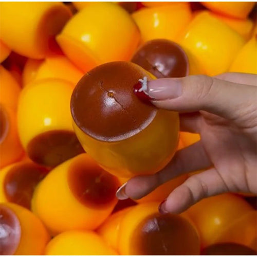 //Crispy Sound Caramel Pudding Squeezing Toy Homemade DIY Handmade Squeeze Ball Non-rebound Stress Relieving Toy for Gift