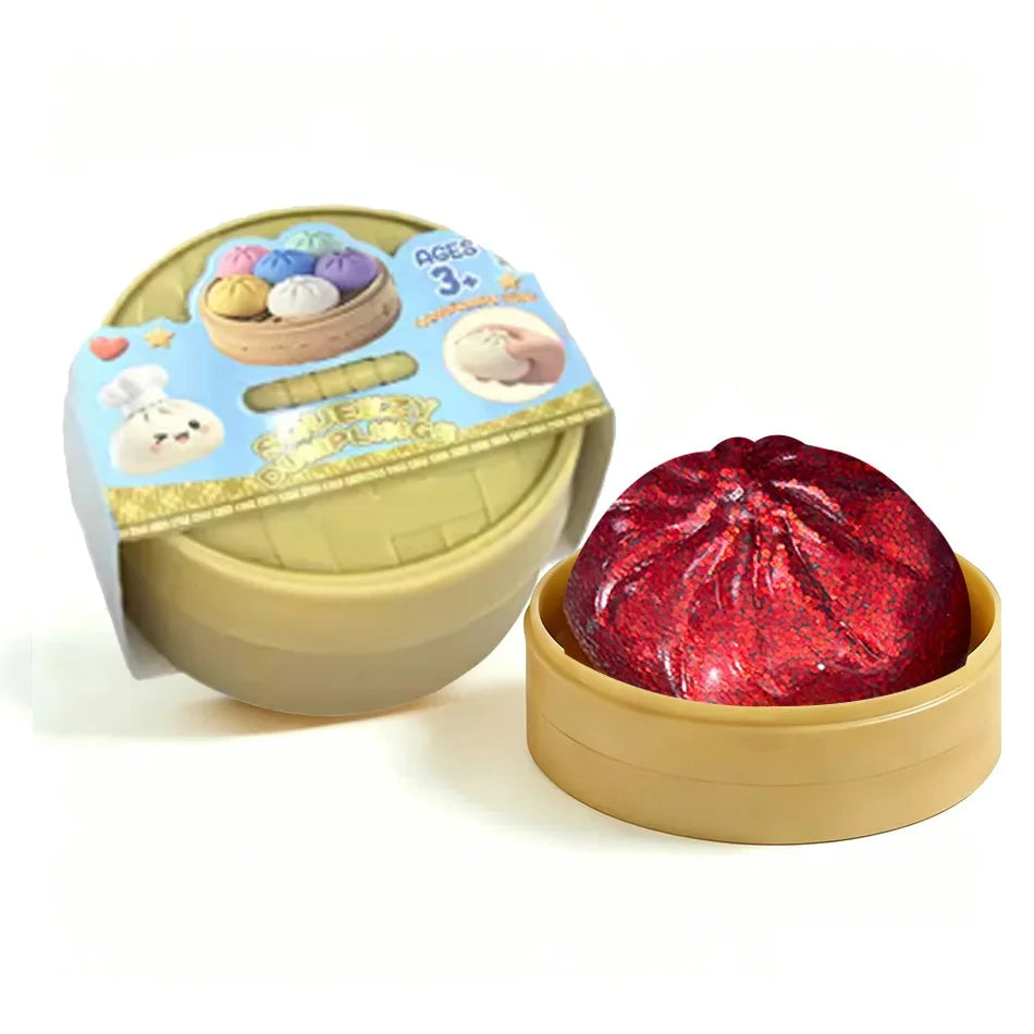 In Stock Glitter Dumpling Glitter Dumpling Squishy with Box Dumplings Sensory Squeeze Toy for Stress Relief