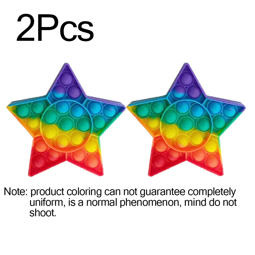 2Pcs Hot Push Bubble Fidget Toys Sensory Autism Special Needs Stress Reliever Squeeze Decompression Toy Fidget Toys For Kids