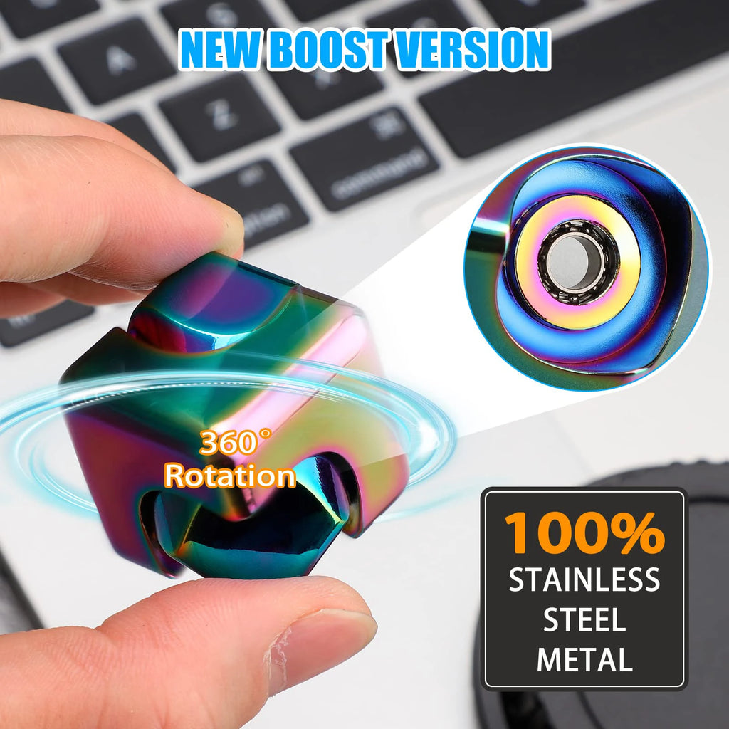 Metal Cube Spinner Fidget Toy Fingertips 3D Puzzle Gyro Gear Sensory Anti Stress Relief Educational Games