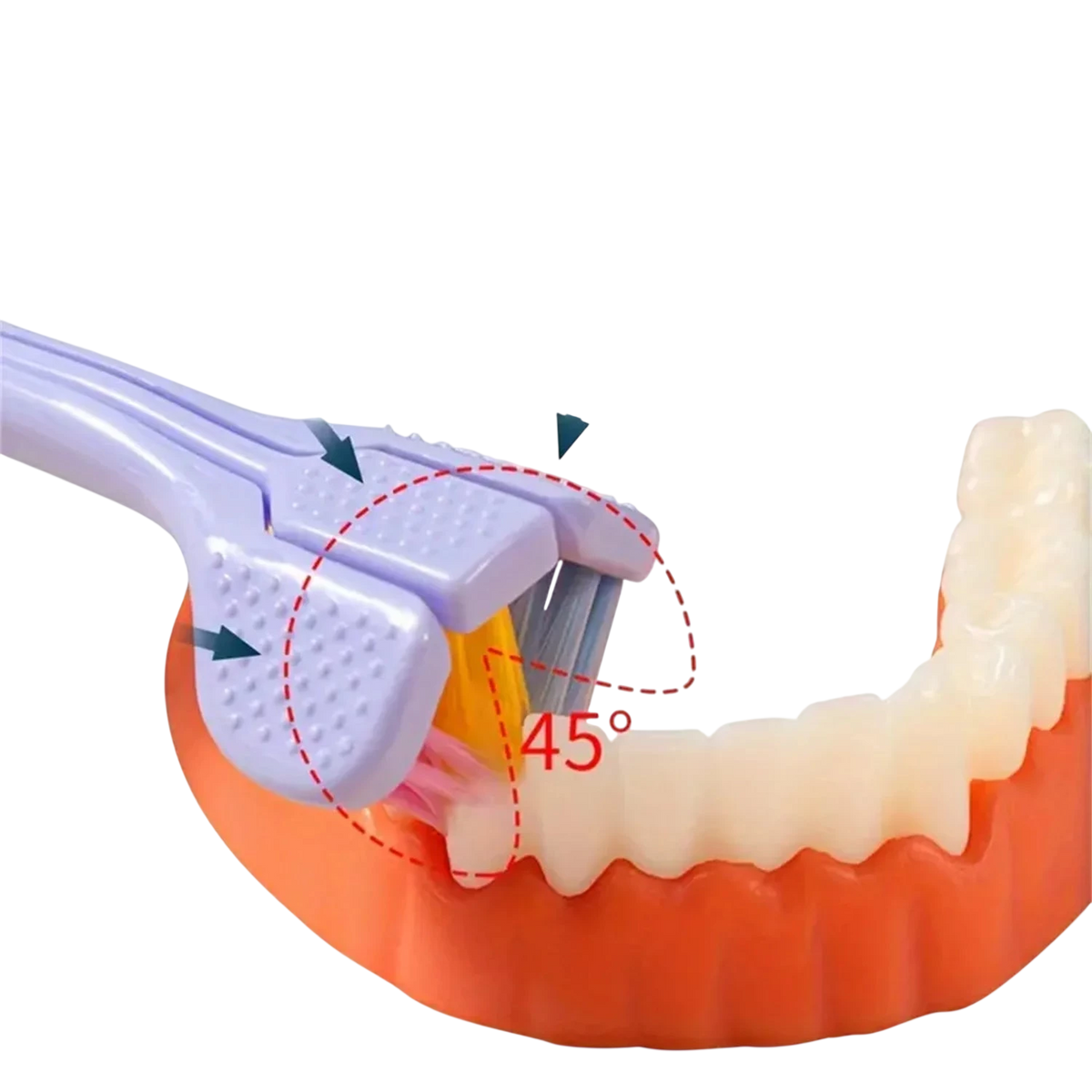 1pc Soft Bristle 3-sided Toothbrush Gentle Clean Adult Teeth Brush for Complete Gum Care Autism Sensory Design Oral Health Tool - photo 6