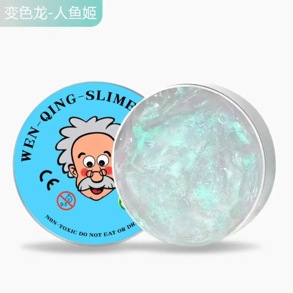 New Stress Relief Toys Old Man Liquid Squishy Transparent Crystal Slime Fluffy Foam Putty Kids Safe Bouncy Stretchy Color Slime - photo 3