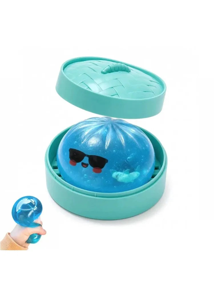 Hot Ocean Series Shark Shiny Dumplings Soft Slow Elastic Pressure Ball Sensory Squeeze Toys Realistic Mantou Squid Decompression