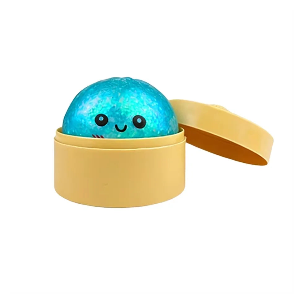 Mini 1-24pcs Glitter Dumpling Glitter Dumpling Squishy with Box Dumplings Sensory Squeeze Toy for Stress Relief