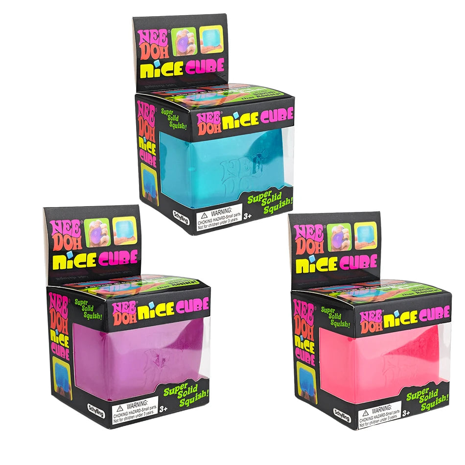 Schylling Needoh Nice Cube Sensory Stress Reliever Fidget Tool, Slow Rising Desk Sensory Cube for Anxiety & Focus, for Adults