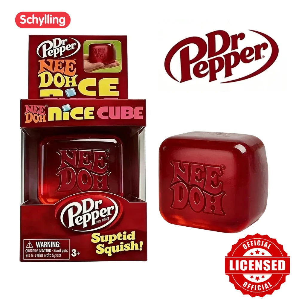 Schylling Dr Pepper & Needoh Nice Cube Blind Box Squishy Stress Squeeze Fidget Cube for Kids & Adults Anxiety Relief Sensory Toy