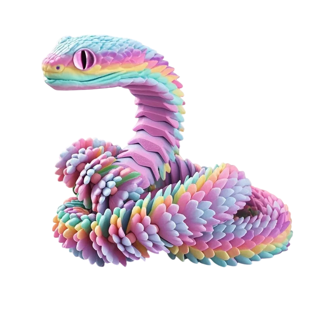 3D Creative Printed Toys Snake Model Sensory Toys Desktop Ornament 3D Printed Snake Desktop Articulated Snake Collectibles - photo 8
