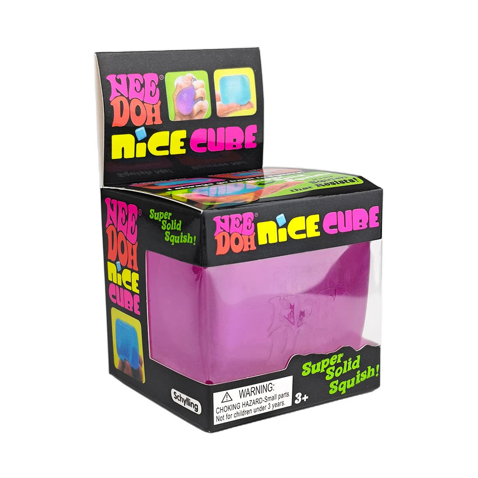 Schylling Needoh Nice Cube Sensory Stress Reliever Fidget Tool, Slow Rising Desk Sensory Cube for Anxiety & Focus, for Adults
