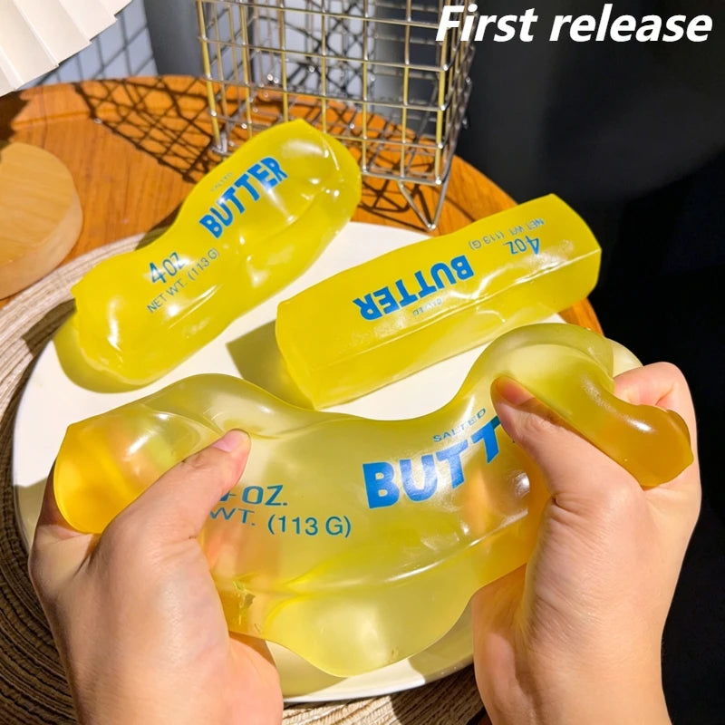 New Squishy Simulated Butter Squeeze Toy Soft Stress Relief Slow Rising Sensory Fidget for Anxiety ADHD Autism Gift for Adults
