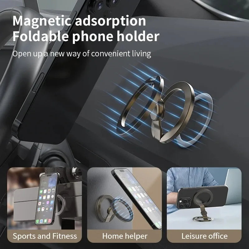 Magsafe Dual Ring Magnetic Phone Holder Fidget Spinner Finger Ring Stand Multifunctional Desktop Support Bracket Strong Magnetic