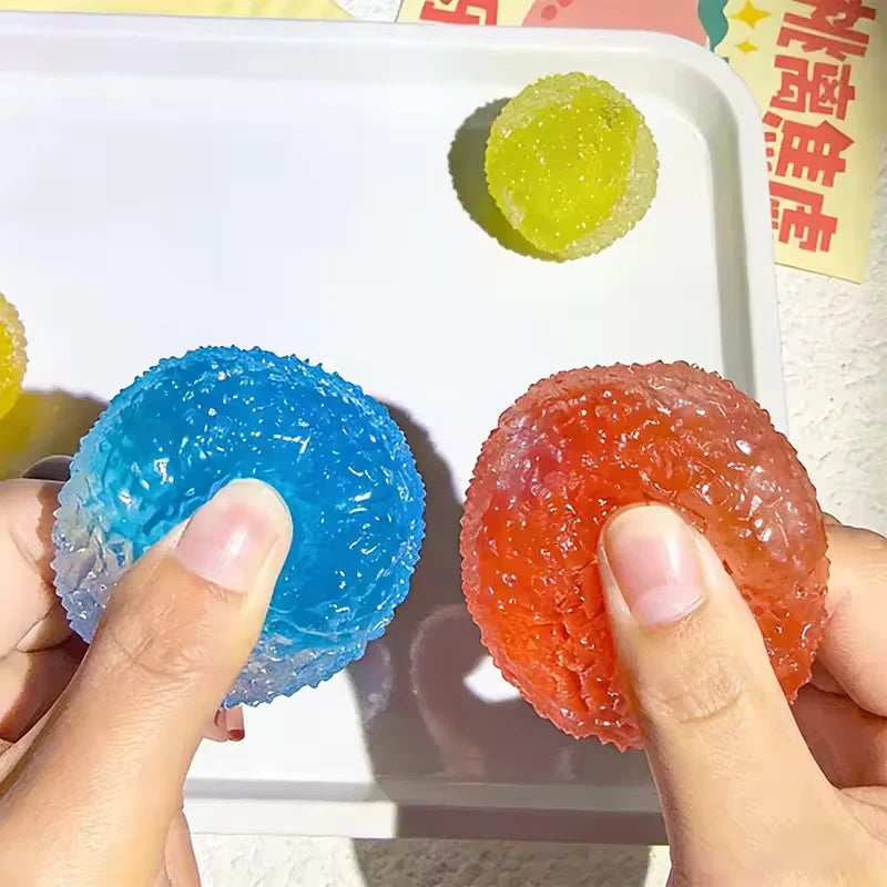 Sensory Stress Reliever Reusable Slushie Squeeze Ball with Crunchy Crackling Noise Creative Moldable Fidget Putty