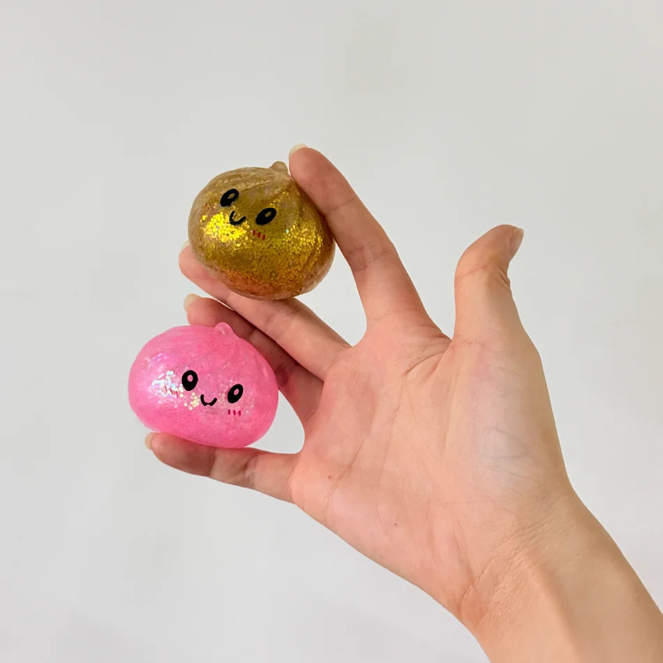 Mini 1-24pcs Glitter Dumpling Glitter Dumpling Squishy with Box Dumplings Sensory Squeeze Toy for Stress Relief