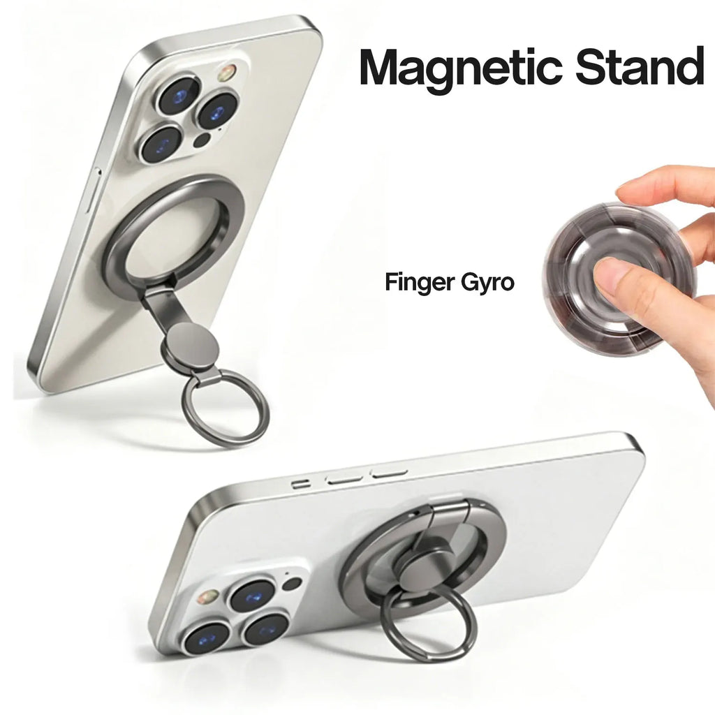 2 in 1 Fidget Spinner Finger Ring Magnetic Phone Holder Stand For Magsafe iPhone 17 16 Pro Max 15 14 13 12 Cellphone Mount
