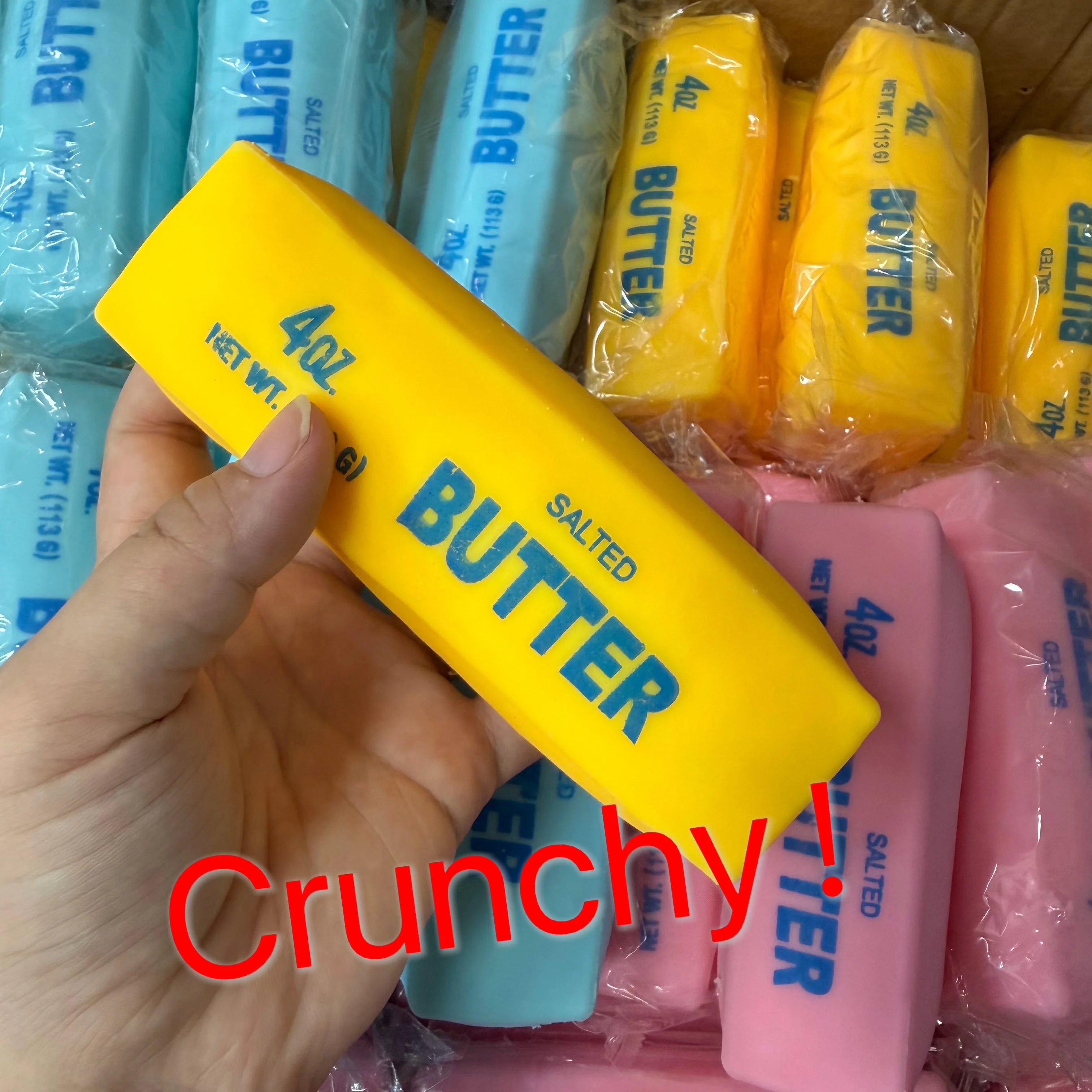 Realistic Butter Stick Squishy Toy Viral Crunchy Squeeze Toy Soft Stress Relief Fidget Sensory Toy Fun Desk Decoration Gift