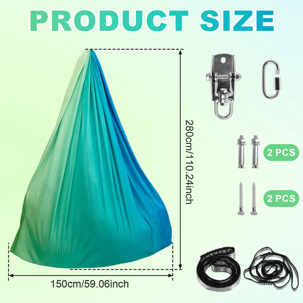 Sensory Swings Double Layer Kids Adults 360°swivel Chair Christmas Gifts Hanging Pod Therapy Autism Children Indoor Yoga Hammock - photo 7