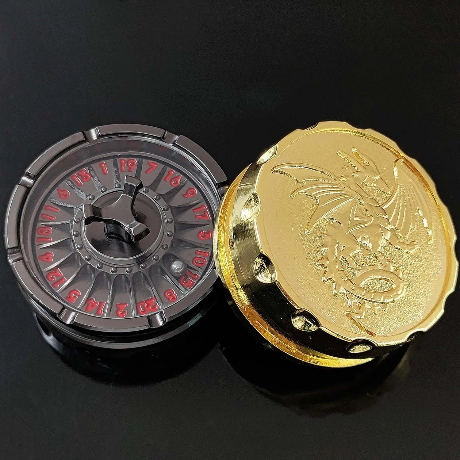 D&D Game Metal Fidget Spinner Roulette Dice Suitable for Game Decisions, Spin Metal Dice Spin Roulette Dice Gift Table Game