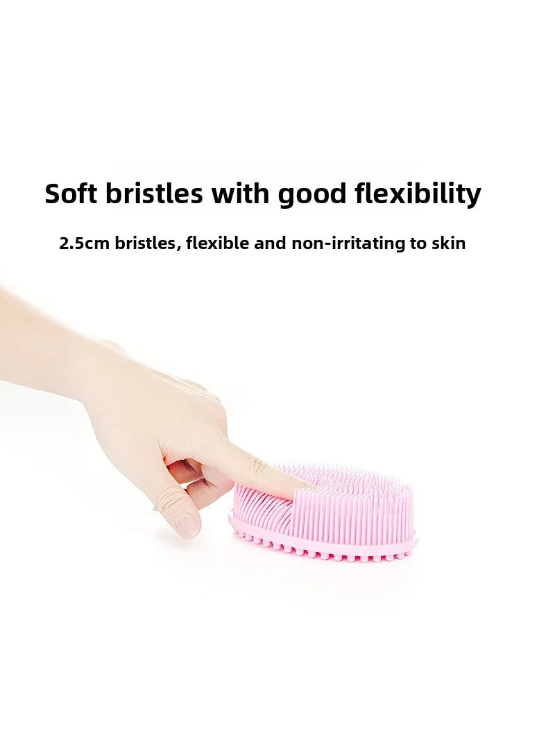 Soft Silicone Tactile Brush Baby Bath Brush Massage Brush Hair Washing Brush Sensory Training Tool Infant Bathing Accessory - photo 2