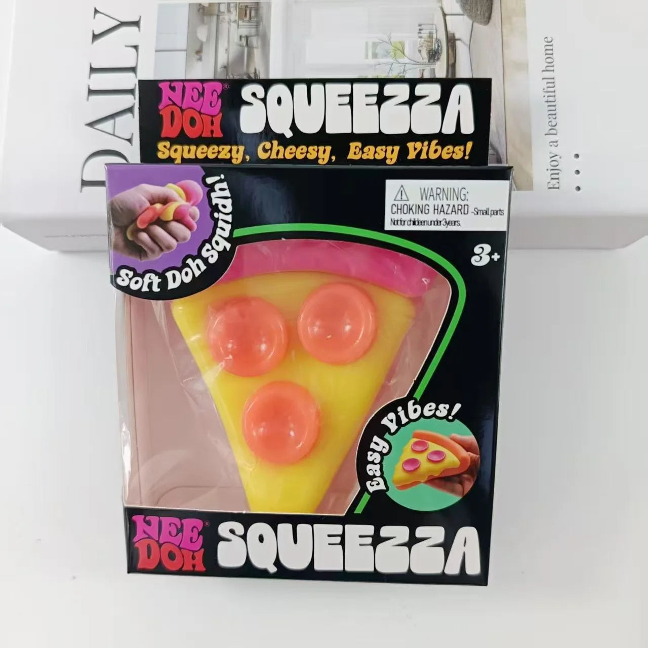 Needoh pizza Sensory Fidget Cube Stress Relief Squishy Cube Anti-Anxiety Squeeze Toy For Focus ADHD Population