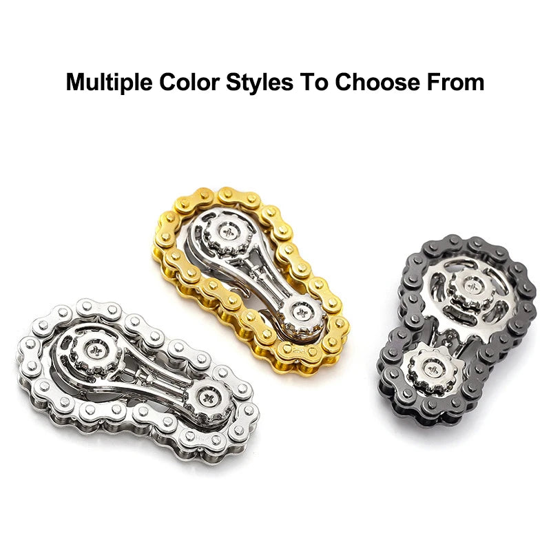 Sprockets Flywheel Gyro Fidget Spinner – Metal Bike Chain EDC