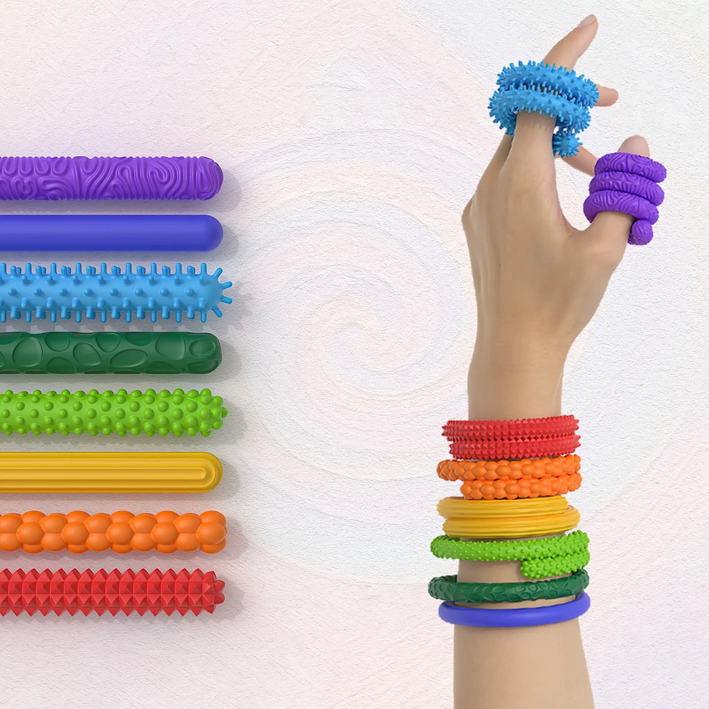 Silicone Sensory Sticks | Flexible, Shape-Changing Fidget Toys for Kids & Adults ,Mixed Color Stocking Stuffers for Teens