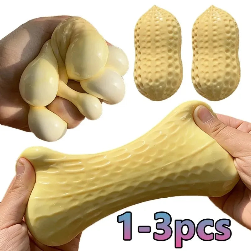 Peanut Stress Ball Crunchy Squeeze Ball Squishy Toy Buttery-Soft Feel Fidget Toy ASMR Sensory Anti Stress Toys for Kids & Adults
