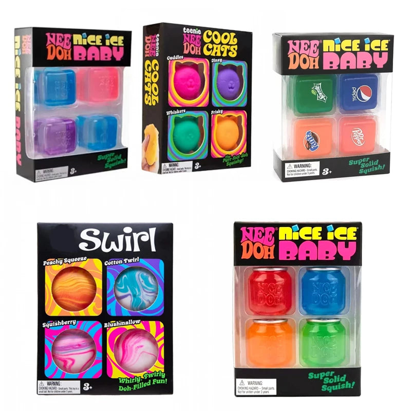 @Schylling Needoh Nice Cube Sensory Nice-Sicle Stress Relief Squishy Cube Anti-Anxiety Squeeze Object For Focus ADHD Population