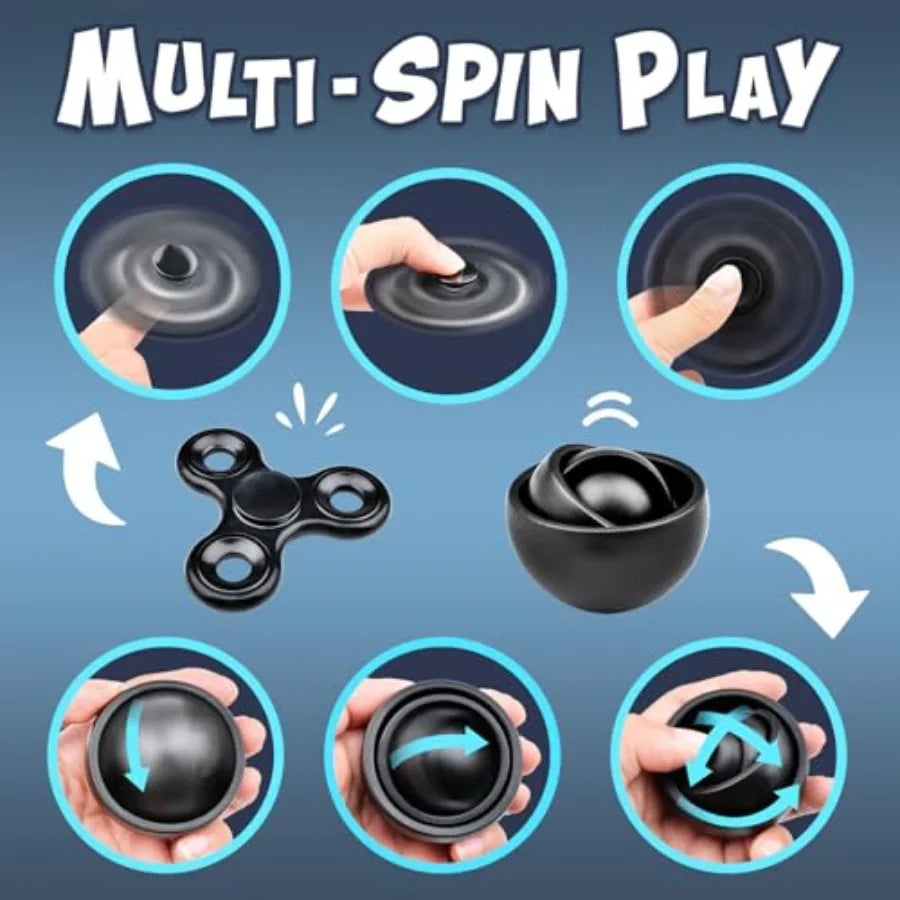 Quality Assurance Fidget Toys Adults Pack 5Pcs, Fidget Spinner with Magnetic Rings Gyro, Fidget Controller Autism Sensory Toys,