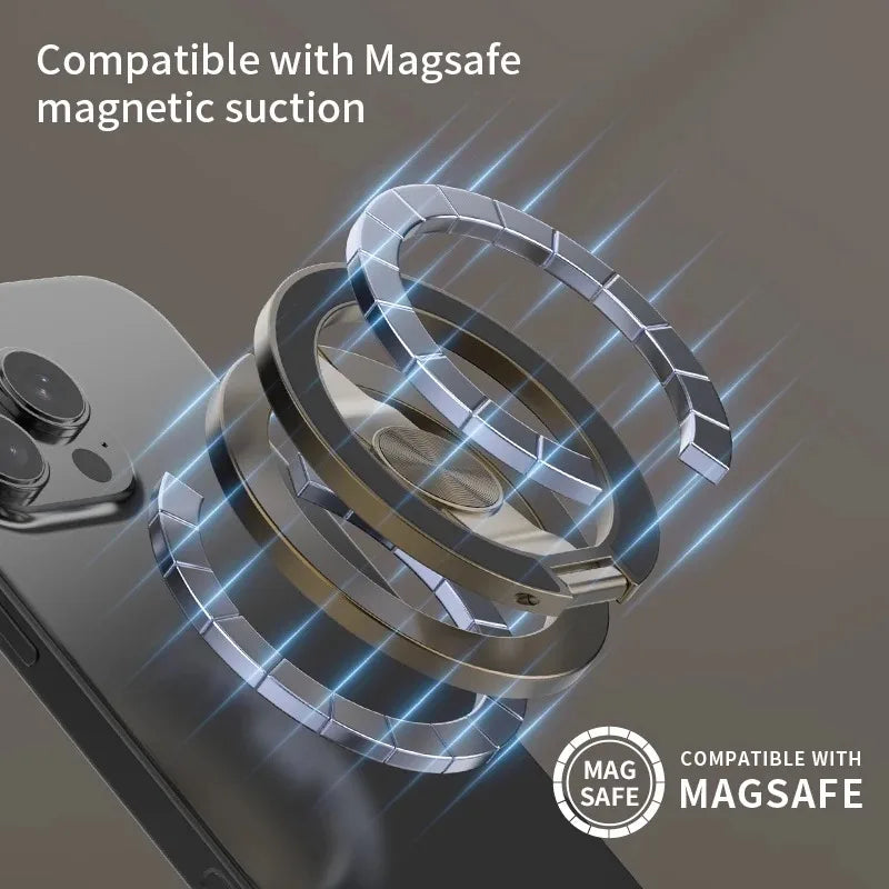Magsafe Dual Ring Magnetic Phone Holder Fidget Spinner Finger Ring Stand Multifunctional Desktop Support Bracket Strong Magnetic